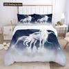Unicorn Duvet Cover Set White Horse With Wing 3D Print King Size Polyester Comforter Cover For Kids Bedding Set With Pillowcase