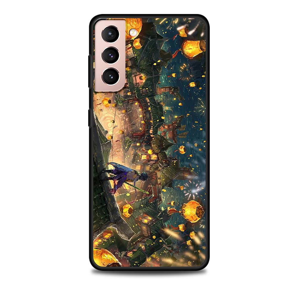 Genshin Impact Game Case for Samsung Galaxy S22 Ultra Phone Cover S21 S20 FE S10 5G S9 S8 Plus S10e S7 Edge Black Soft Silicone