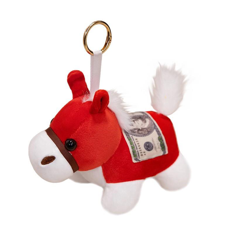 Year of the Horse Plush Keychain: Cute Mascot Doll Ornament for New Year