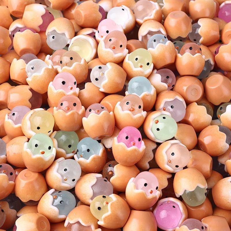 Luminous Eggshell Chick Toy, 10pcs Kindergarten Gift, DIY Resin Micro Landscape Decor, Children's Product