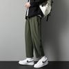 Men's Trendy Loose-Fit Summer Sports Pants - Ice Silk, Straight Wide-Legged, Cropped.