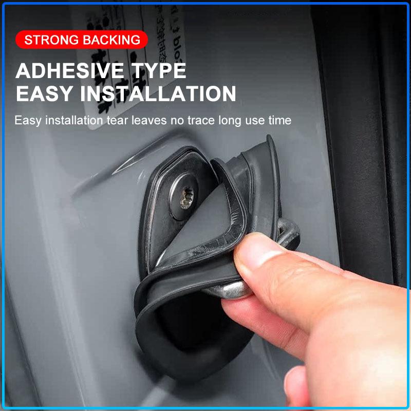 4pcs Car Door Mute Damping Cushion Silicone Emblem Door Lock Buckle Cover For Mitsubishi Lancer 7 8 Pajero Montero Sport Outlander ASX Mirage Eclipse