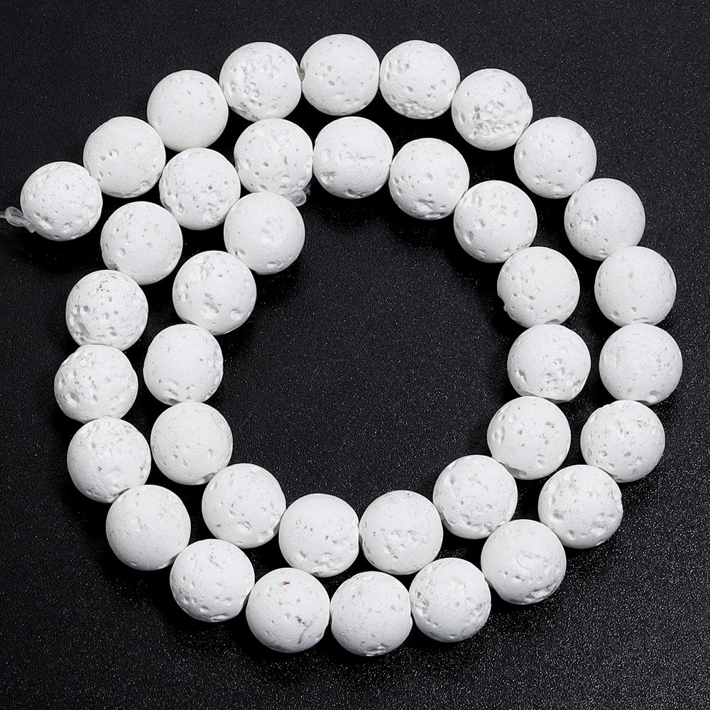 4/6/8/10/12mm Natural Black Lava Volcanic Stone Beads Loose Spacer Round Beads For Jewelry Making DIY Bracelet Necklace Gifts