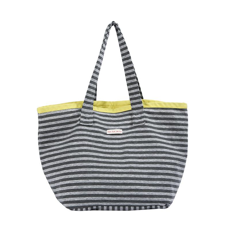 Striped Double-sided Shoulder Bag, Color-matched Tote Bag, Lightweight Commuter Handbag Casually