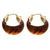 Pendant Vintage Women's Earrings Light Luxury Amber Ear Stud Amber Color Earrings  Party