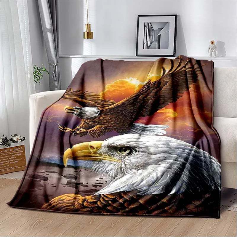 Eagle Printed Blanket Household Sheet Sofa Cover Living Room Office Lunch Break Blanket Soft Casual Washable Thermal Blanket