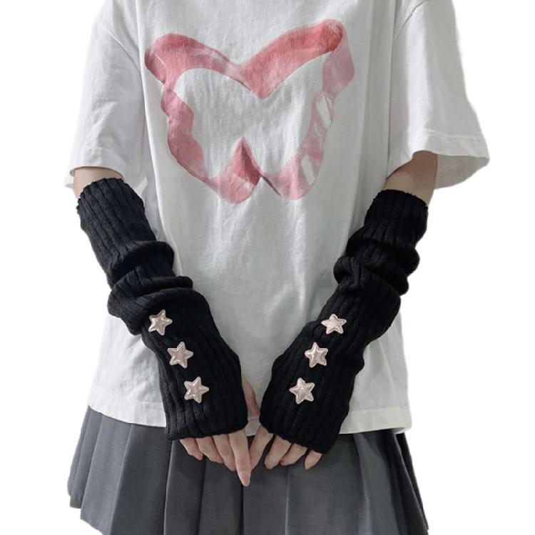 Subculture Arm Gloves Arm Covers Anime Party Fingerless Gloves for Dancing Party Arm Sleeves Teens Girl Arm Cover