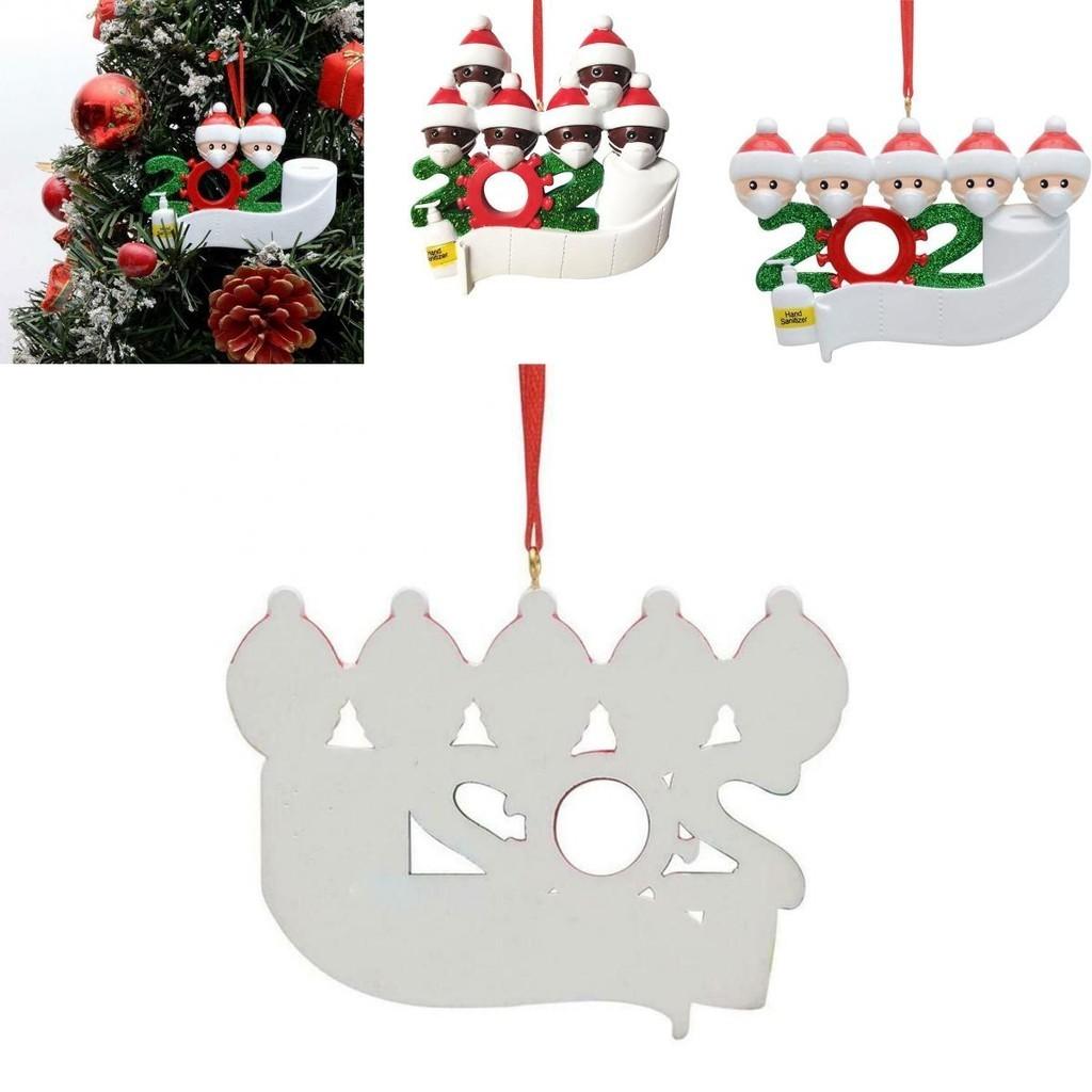 2020 Xmas Tree Ornaments Featuring Santa Claus With Mask And Diy Family Name