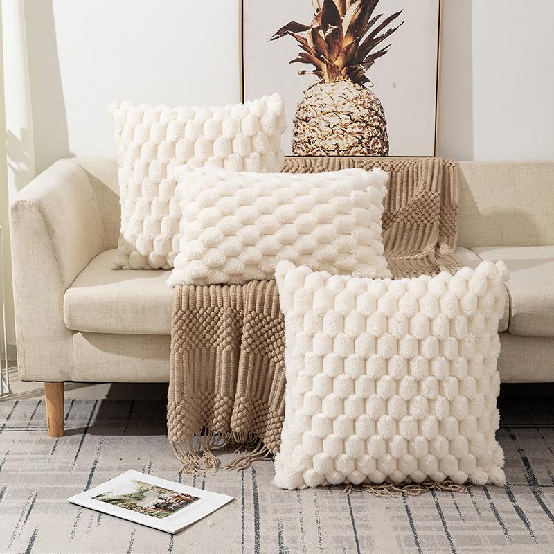 Velvet Snowflake Pillowcase: Solid Color Cushion for Office, Sofa, Bedside, and Waist Support 1pc