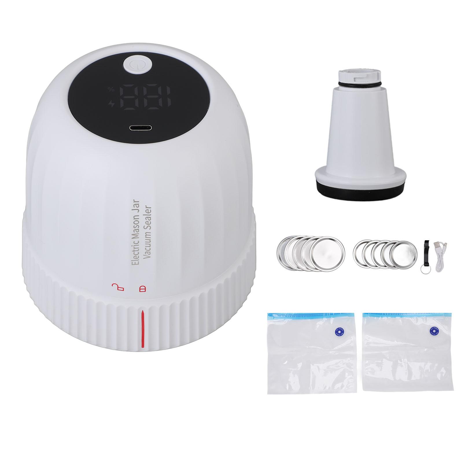 

Электрический вакуумный упаковщик банок, аккумулятор 1200 мАч, портативный, для консервирования, вакуумная герметизация банок белый