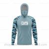 PELAGIC Fishing Suit Ice Silk Long Sleeve Hoodie Face Mask One-piece Sunscreen Clothing Thin Mosquito Repellent UPF50 + T-Shirt