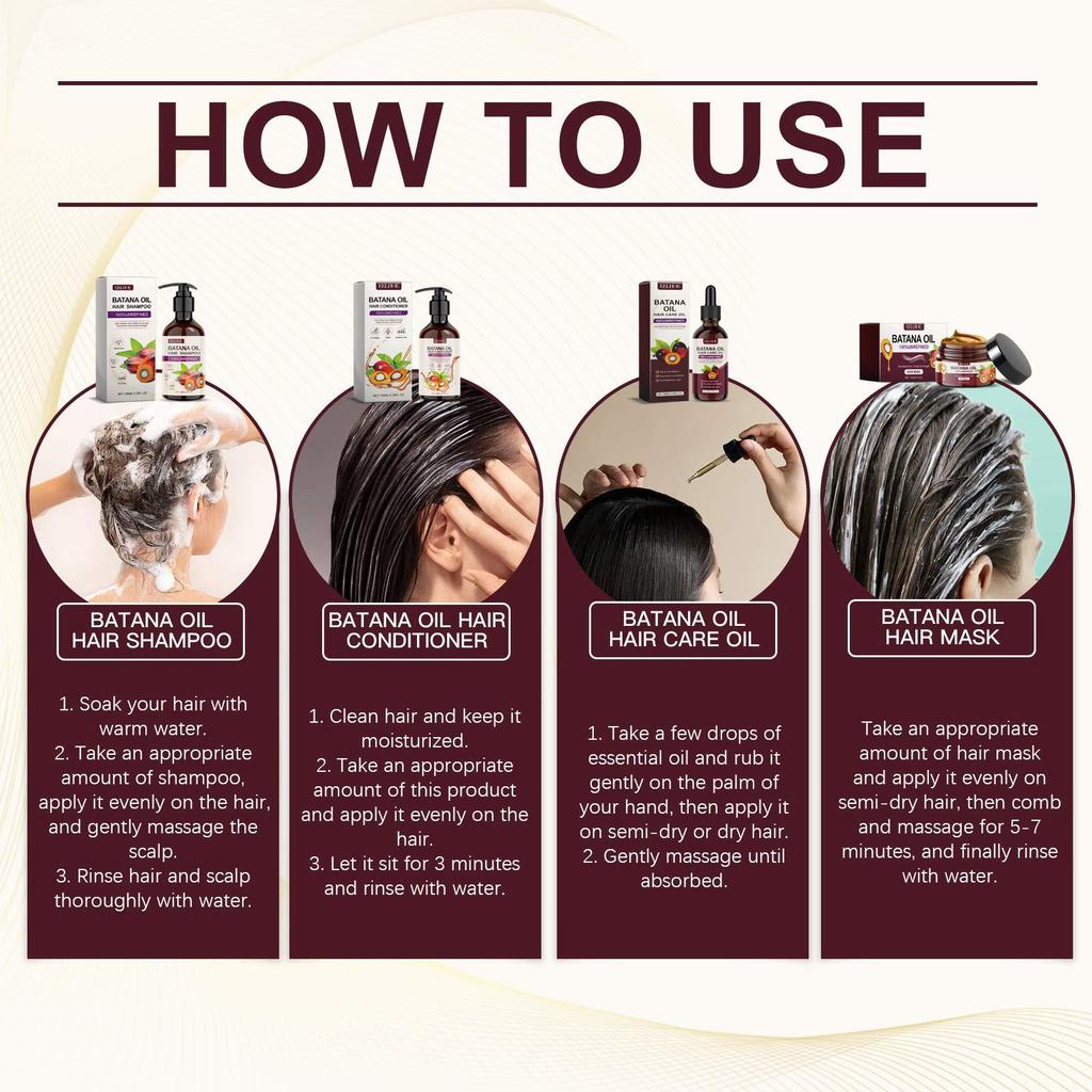 EELHOE Batana Oil Volumizing Conditioning Set Repair Hair Frizz Nourish Hair Smooth Hair Care