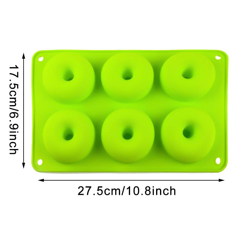 6 Cavity Donut Mold Silicone Non-stick Baking Tray Heat-resistant Reusable Folded Donuts Maker Colorful Soft Dessert Making Tool