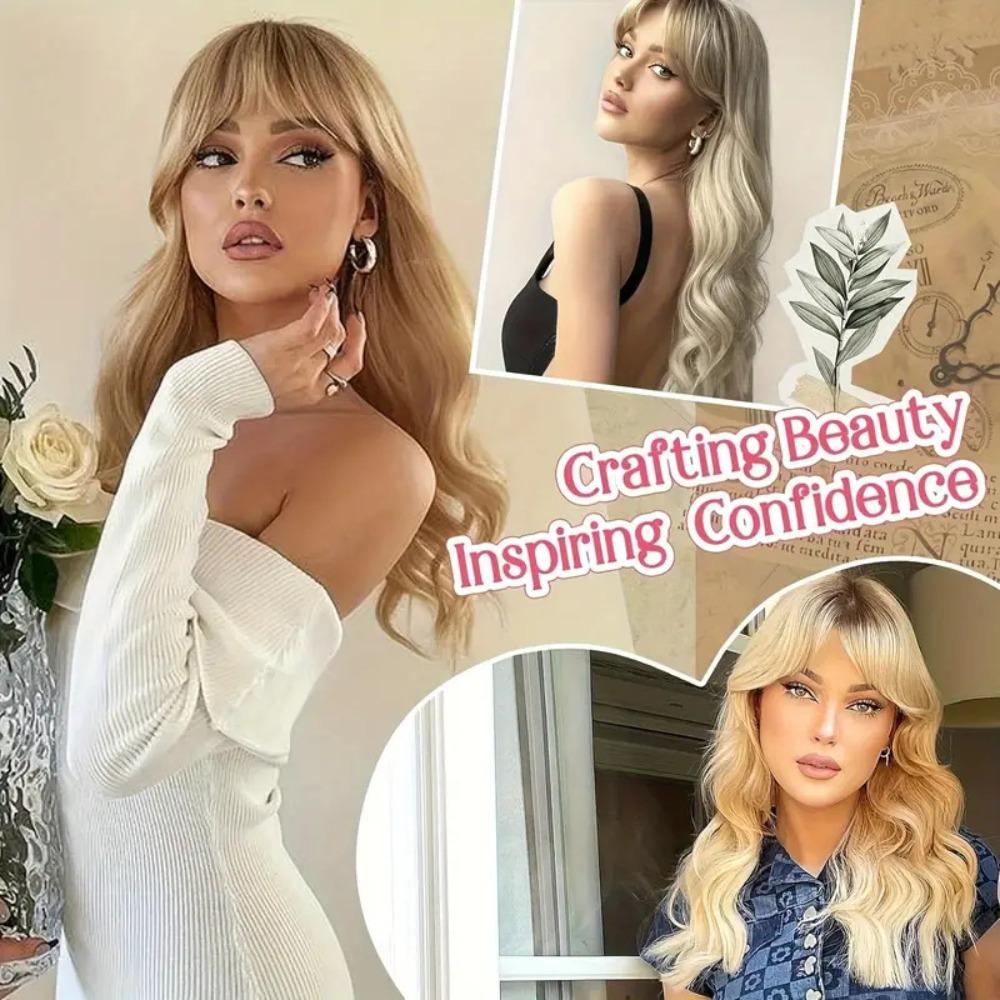 Ombre Topper Hair with Hair Bangs Clip in Top Closures Hairpiece Cover White Hair & Hairline