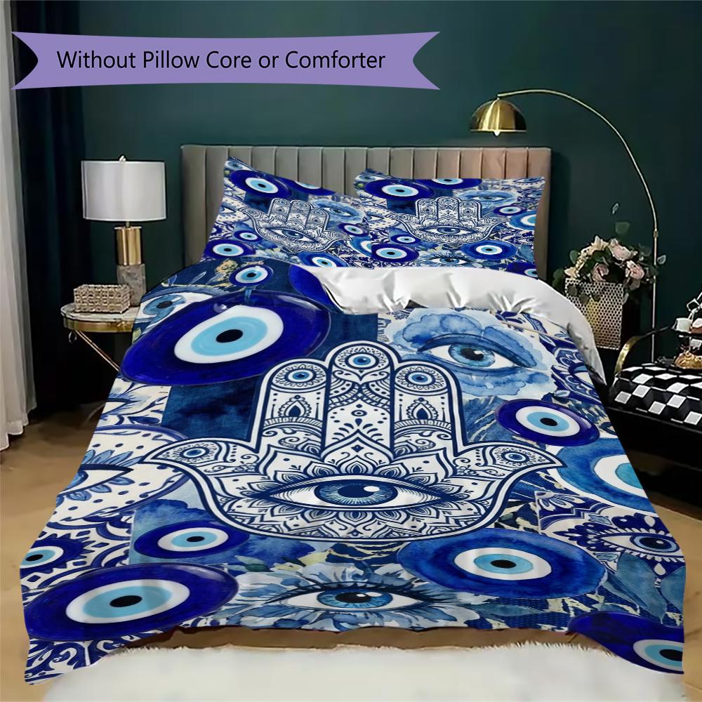 Hand of Fatima Pattern Bedding Uilt Set Uilt Cover Pillowcase Home Decoration Birthday Gift (1 * Duvet Cover + 2 * Pillowcase Without Core)97