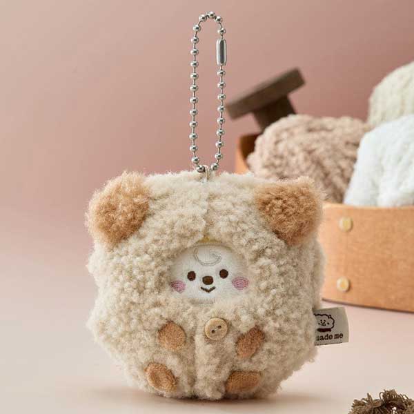 Official BT21 'MADE BY RJ' Plush Keyring - Premium Character Bag Charm