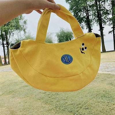 Cute Funny Banana Hand Bag Large Capacity Canvas Bag Small Tote Bags Mother Kids Bags Portable Shopping Bags Purses Handbag Gift
