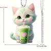 2PCS Cute Kitten Rearview Mirrors Pendant Car Hanging Ornaments Car Decoration Accessories Gifts for Women Men Christmas Decoration