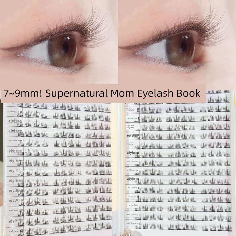 Glue-Free Short Sunflower False Eyelashes, Natural Self-Adhesive 7mm, Realistic 2025 New Style 8mm Eyelashes [Glue Type] 32 Rows of Super Large Capacity