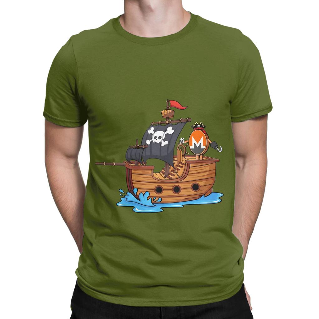 XMR Monero Pirate Ship Graphic 100 Cotton TShirt Monero XMR Tees Tops For Unisex