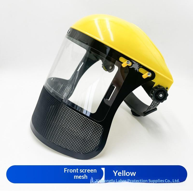Garden Grass Trimmer Weed Wacker Safety Helmet Hat With Full Face Mesh Mask For Logging Brush Cutter Forestry Protection