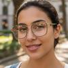 Women's eyeglasses - unisex fashion square hollow metal glasses