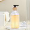 2Pcs 16 Oz Clear Soap Dispenser Set with Bamboo Pump Rust-proof Leak-free