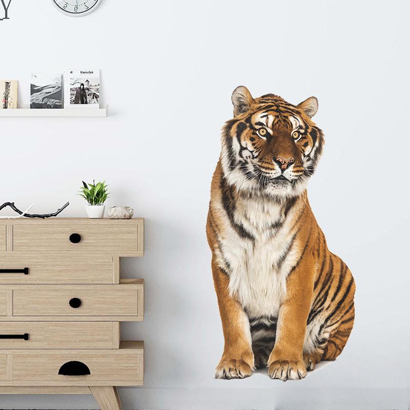 Realistic Tiger Wall Stickers For Kids Room Background Home Decor Living Room Kids Room Bedroom Decoration Wall Decals