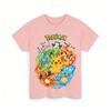 Childrens Pure Cotton Tshirt Fashion and Casual Pokémon Pattern Loose Fit Suitable for Parents and Children Short Sleeves