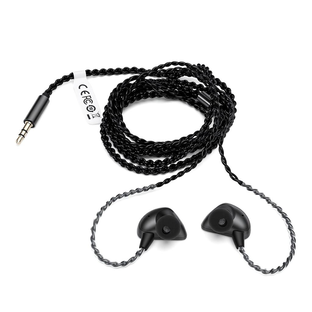 In Ear Monitor Headphones 10mm Dynamic Driver 16 Ohm  Low Impedance Wired Earphones Zinc Alloy + PC Earbuds for Stage