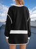 Women's Two Piece Oversized Crop Sweatshirt and High Waist Skirt Set Tennis Running Sport Outfit