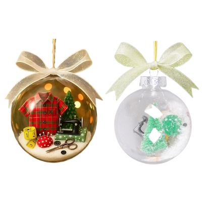 Retro Sewing Machine Snow Globe Holiday Decoration With Fabric Rolls And Tools For Craft Enthusiasts
