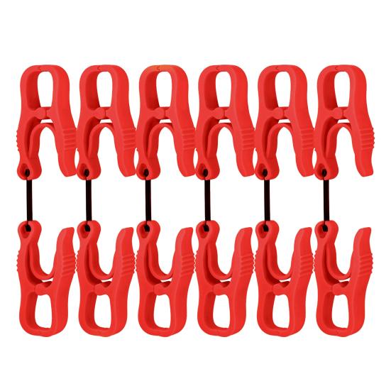 

6 шт. А-образный зажим для перчаток Сверхпрочный держатель для рабочих перчаток Многофункциональный зажим для перчаток, полотенец, шляп для кемпинга и походов Держатель-захват красный