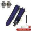 19x28mm Black Blue Red for Roger Dubuis EXCALIBUR Genuine Leather Watch Strap Special Interface Supple Moisture Wicking Design
