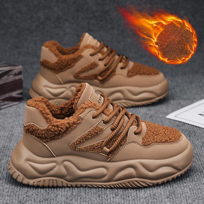 2025 Men's Platform Sneakers Fashion New Comfortable Non-slip Walking Cotton Shoes Popular Street Style Warm Casual Winter Boots