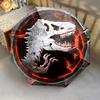 1pc Dragon, dinosaur pattern Umbrella Portable Folding Umbrella Iron Frame Hole Bone Structure Outdoor Home Umbrella