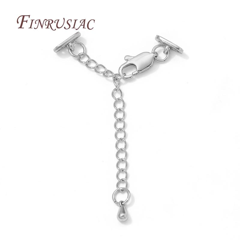 18K Gold Plated Extension Chain with Spring Clasp,2/3 Rows Pearl Necklaces Making,Tail Chain Connector Jewelry Accessories