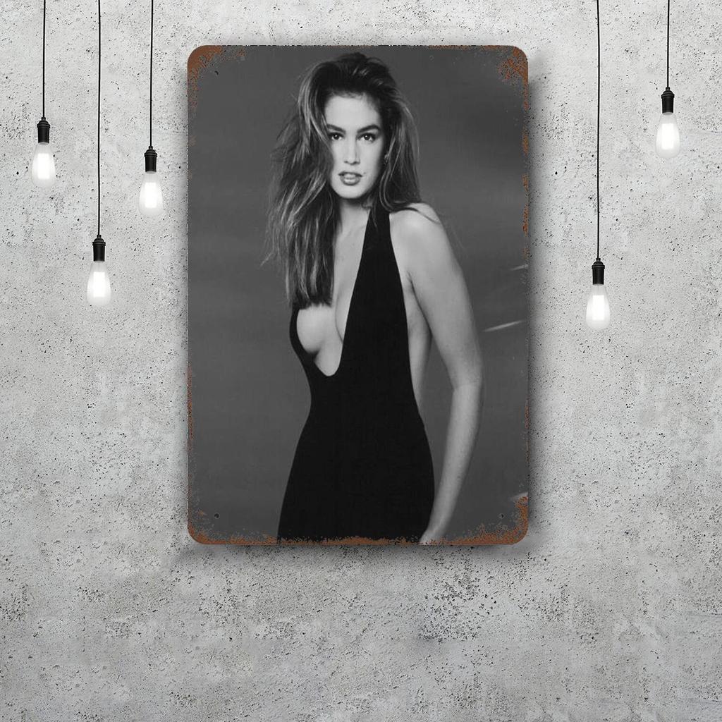 cindy crawford Vintage Metal Tin Signs Posters Decor Retro Metal Plaque Wall Art Decor for Garage Bar