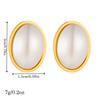 Gold Oval Mother of Pearl Stud Earrings for Women