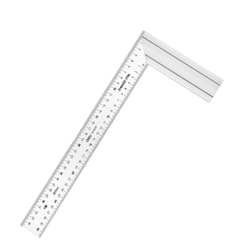 Deli 350mm Stainless Steel L-Square Ruler (2-Pack)