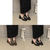 French Vintage Elegant Loafers For Women With Chunky Heel And Square Toe For Daily Wear