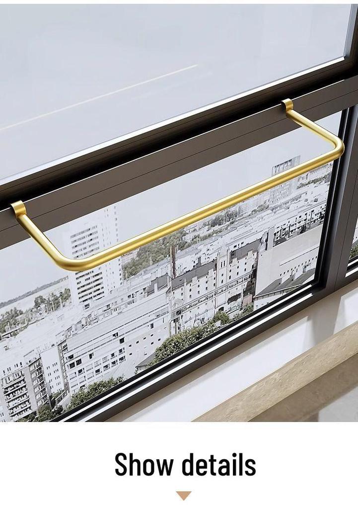 Anti-Theft High-Rise Window Clothes Drying Rack for Balcony or Window Frame