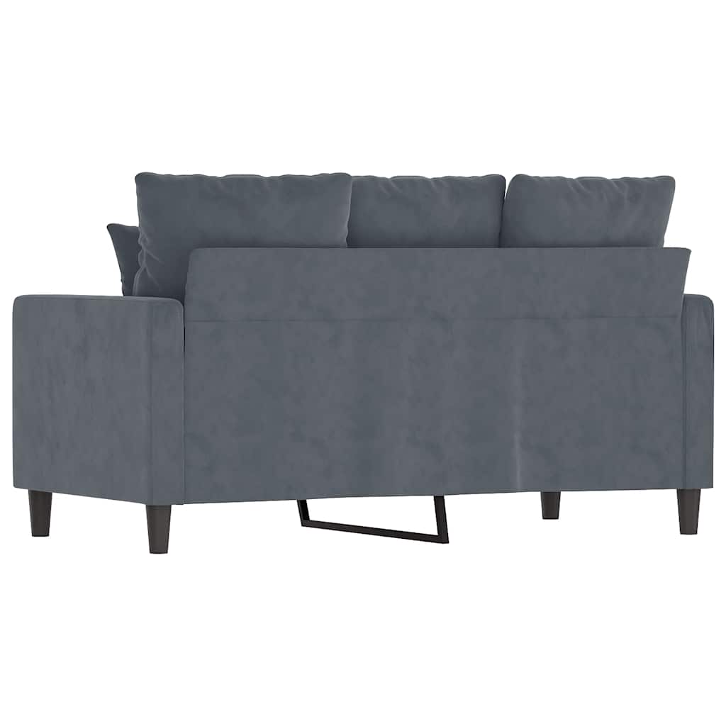 Vidaxl 2-Seater Sofa, Dark Grey, 120 Cm, Upholstered In Velvet