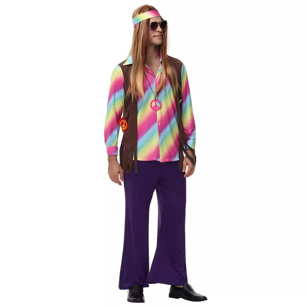 European & American Retro Disco Halloween Couples Costumes for Cosplay Dance Party