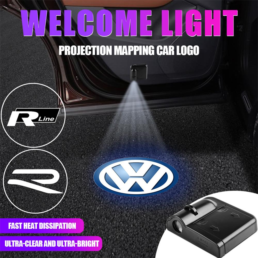 1/2PCS LED Car Door Welcome Light Wireless Projector Lamp For Volkswagen Vw Tiguan Jetta Mk6 Scirocco Polo 6R Touran Passat Golf