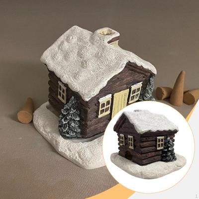 Blockhütte Räucherkegelhalter Entspannung Geschenk Sammlung Harz Heim Kamin Deko für