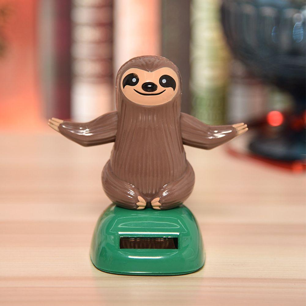Solar Powered Gift Car Ornament Sloth Toy Dancing Sloth Model Sloth Doll Shaking Hand