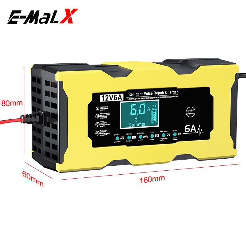 12V 6A Car & Motorcycle Battery Charger for 14.6V Lithium Iron Phosphate Batteries