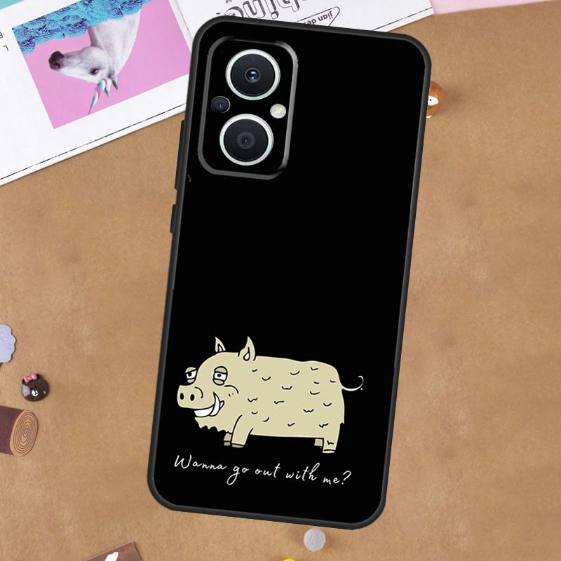 Cute Wild Boar Funny Cartoon For OPPO Reno 13 12 11 10 14 Pro 8T 11F 12F 13F 14F 7 8 Lite OPPO Find X9 X8 X6 X5 Pro Case
