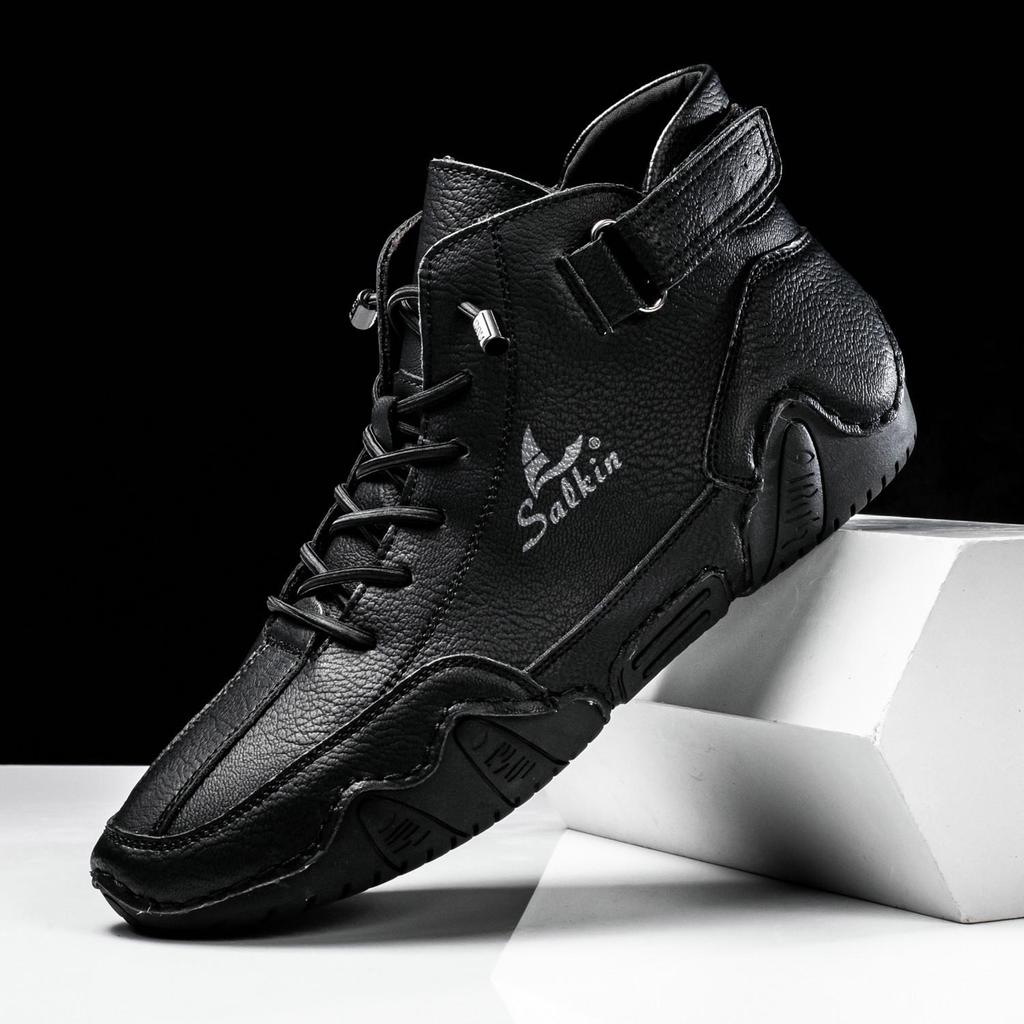 Retro Handmade Leather Men Boots Winter Designer Shoes Man Outdoor Ankle Boots Men Walking Shoes Waterproof High Top Sneakers